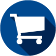 Blue shopping cart icon